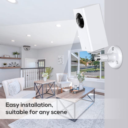 Wall Mount Kit for Wyze Cam Pan V3, Wyze Cam V4, and V3 - 2 Pack, White | 360-Degree Swivel Adjustable Bracket for Indoor/Outdoor Camera Mounting and Compatible Cameras